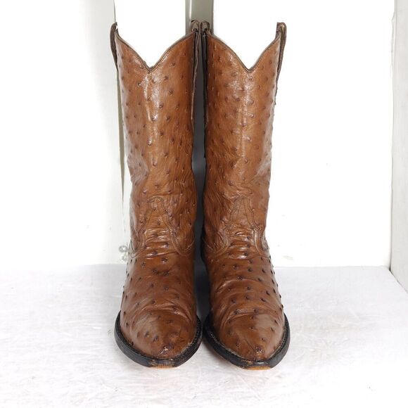 Lone Star Women’s US7B Brown Leather Full Quill Full Ostrish Western Boots - Picture 3 of 16